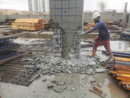 Concrete breaking works