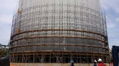 Full-height tank scaffolding